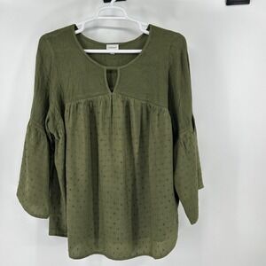 Avenue Top Shirt Women's 18/20 Plus 2X Green Boho Cottagecore NWT New
